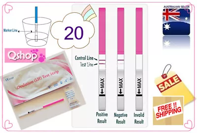 20 X OVULATION (LH) TESTS URINE STRIPS Fertility Tests  FREE POSTAGE • $11.38