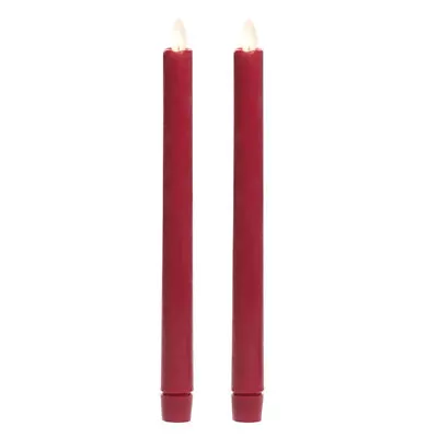 Sullivans 9 In. Red Wax Dipped LED Tapers Set Of 2 • $24.63