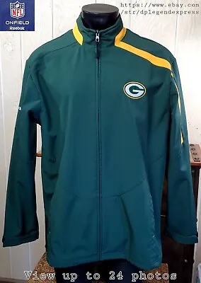 NFL Green Bay Packers Team Issued Reebok Soft Shell Team Logos Jacket Mens Sz XL • $34.99