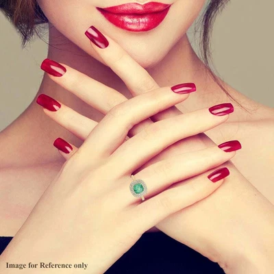£1809.74 • Buy ILIANA 18ct Yellow Gold AAA Emerald Halo Ring Size N Diamond SI G-H TCW 1.2 Ct