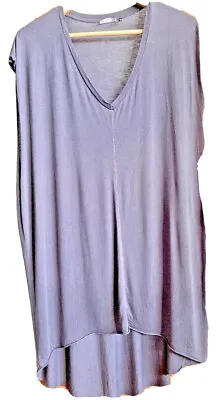 £7.99 • Buy ASOS Grey Viscose Jersey V Neck Dip Hem Wide Armhole Dress Tunic Size L Bust 53”