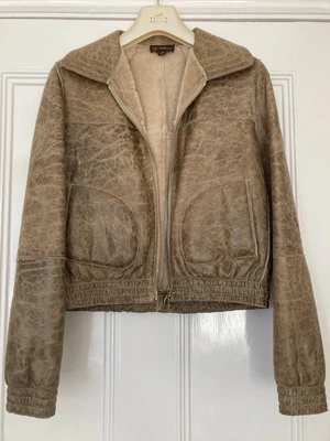 £50 • Buy Ladies Leather Sheepskin Jacket Mulberry Size 12 Bomber Style