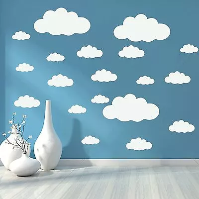 31 Pcs White Clouds Wall Ceiling Decals For Baby Nursery Bedroom Wall Art Decor • $19.50