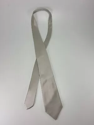 Vintage Brioni Mens Tie Solid Silver 100% Silk Italy • $29.99