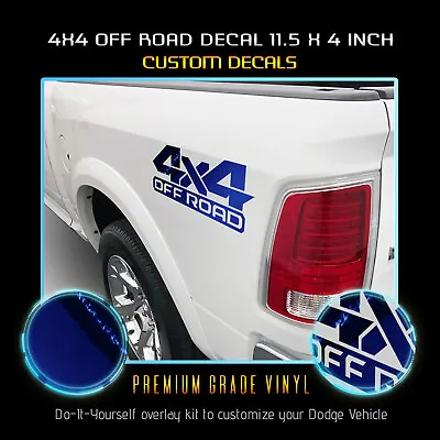 $9.95 • Buy 2 Pack 4x4 Off Road 11.5  X 4  Graphic Truck Decal Overlay - Chrome Mirror Vinyl