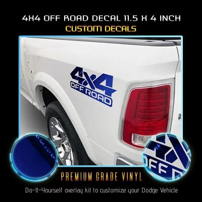 $9.95 • Buy 2 Pack 4x4 Off Road 11.5  X 4  Graphic Truck Decal Overlay - Chrome Mirror Vinyl