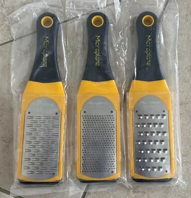 Microplane Artisan Series Lot Of 3 Fine Coarse Blade & Cheese Grater - Yellow • $29.99