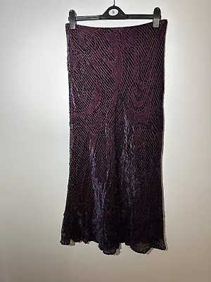 Laura Ashley Velvet Maxi  Skirt. Purple Victorian Style Rare Sz 12 • £25