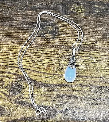 Rainbow Moonstone Teardrop 925 Sterling Silver Pendant Necklace • $29.99