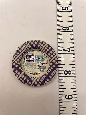 Rare Necco Los Angles Grape Punch Milk Bottle Top F7AC • $9.95