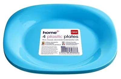 Blue Plastic Plates Pastel Colours Party Picnic BBQ Buffet Microwave Dishwasher • £4.69