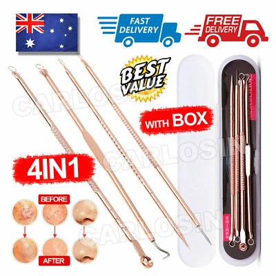 $4.65 • Buy Blackhead Pimple Remover Tool Popper Extractor Black Head Tools Set Stainless