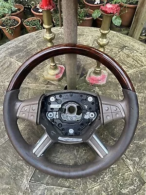 Mercedes W164 R251 X164 Wood Leather Steering Wheel Gl450 Gl320 Ml350 R320 • $111.89