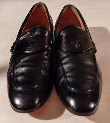 GUCCI Mens Black Web Loafers Shoes Size 42 1/2 E     US Size 9.5  Excellent • $59