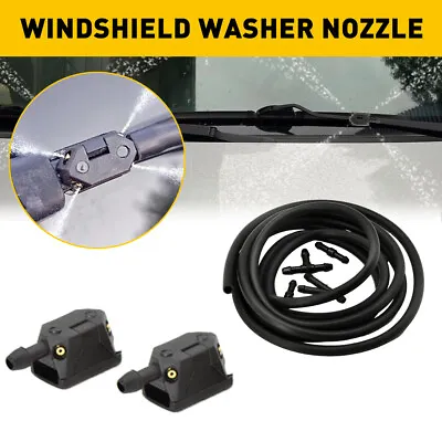 Universal Dual Holes Windshield Washer Nozzle Wiper Water Spray Jet Adjustable • $10.99