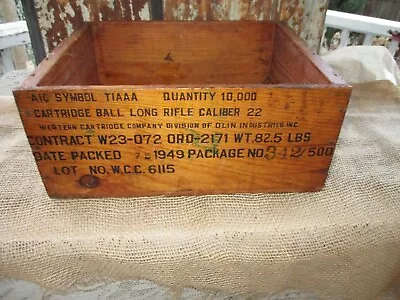 1949-western Cartridge Co. Railway Express-army 22 Caliber Wood Ammo Box-solid • $98.89