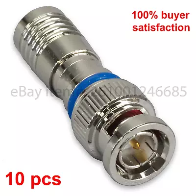 10 Bnc Compression Coax Connector Rg59 Cable Cctv Male • $9.50