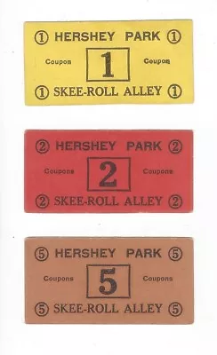 Hershey Park PA Skee Roll Alley Skee Ball Game Coupons 3 Differenrt • $4