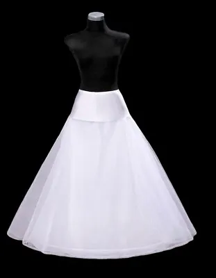 A Line 1 Hoop White Petticoat One Size Wedding Gown Underskirt SE24495 • $14.99