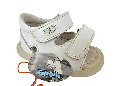 Falcotto Off White Leather Girls Sandals Uk Infant 2 - Eur 18 • £17.95