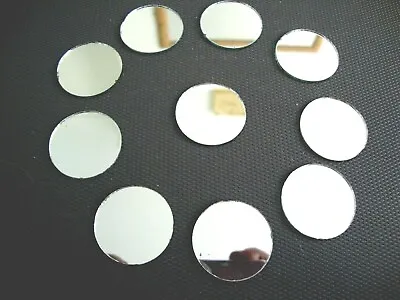 10 # Mosaic Silver Round Mirror Approx 2.9 Cm. 1.5 Mm Thick. • £3.99