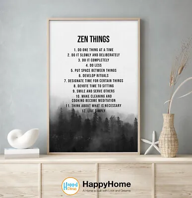 Meditation Zen Things Wall Art Motivational Inspirational Quotes Office Decor • $34.34