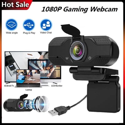 $16.99 • Buy 1080P Full HD Gaming Webcam USB For PC Desktop Laptop Web Camera With Microphone