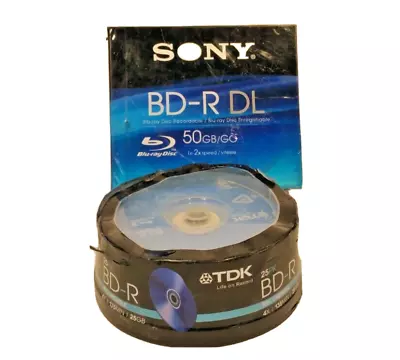 £19.99 • Buy X25 TDK BD-R T78301 25GB (4x) Recordable Disc & X1 Sony BD-R 25GB