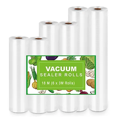 £14.11 • Buy 6 Vacuum VAC Bags Food Saver Sealer Rolls 15/20/25cm Textured Sous Vide Bags