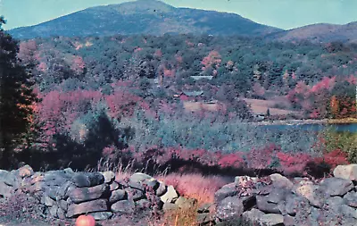 Mt Monadnock NH New Hampshire Mountain Fall Foliage Rock Wall Vintage Postcard • $6.39