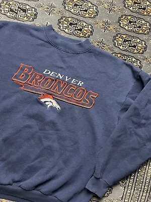 Vtg Denver Broncos Logo 7 Crewneck Sweatshirt Size L • $39.99
