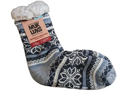 MUK LUKS Gray Women's Cabin Socks Slip Resistant Outsole 4.1 TOG Rating NWT  • $10.25