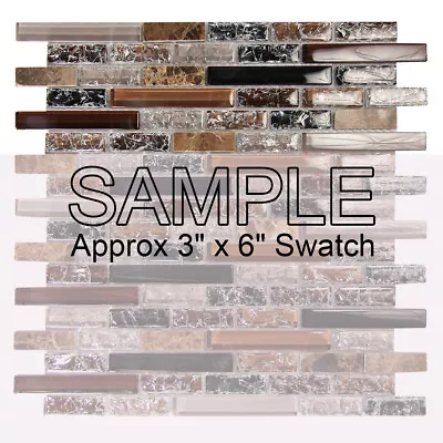 Mosaic Glass Tile Eros Linear Kitchen Bathroom Fireplace Wall Backsplash Taupe • $4.40