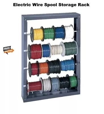 Wall Mount Storage Rack For Electric Wire Spools Steel Welded Van Shop • $204.99