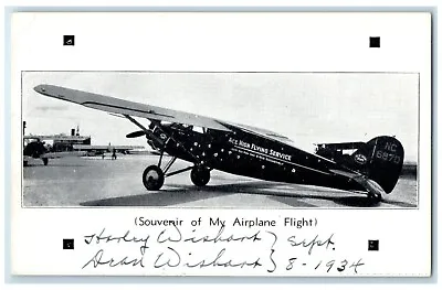 NL 6870 Ace High Airplane Postcard High Flying Service 1934 Posted Vintage • $25.97