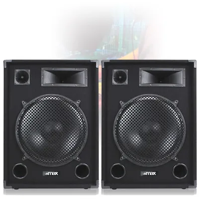 Pair MAX 15  DJ PA DISCO PARTY BAND Mega LOUD BASS 2000w Peak Speakers SSC2790 • £249