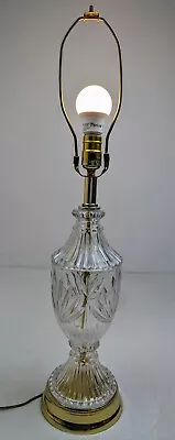 Hollywood Regency Lead Crystal Lamp Vintage Works Great Beautiful Condition Rare • $98.95