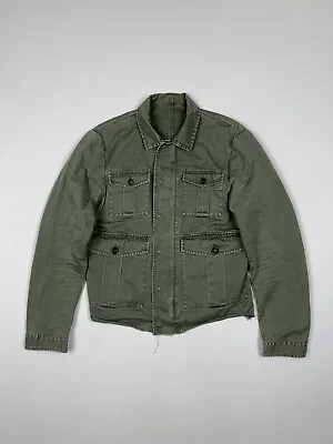 Dsquared2 Denim Washed Jacket Green Khaki Army Military Cuted • $200