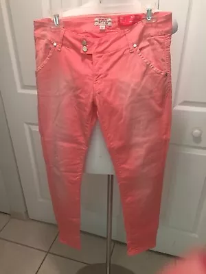 MET Women's Casual Pink Long Super Skinny Pants Size 31 Made In Italy Used • $22