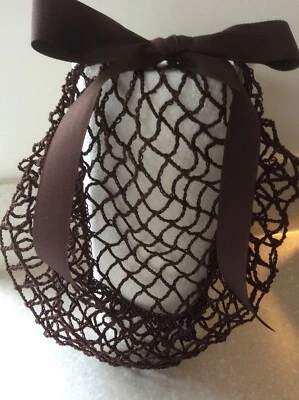 £11 • Buy 1940s Hair Snood/Net In Chocolate Brown Fine Yarn. Handmade. Wartime Pattern