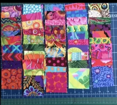 80 Kaffe Fassett 100% Cotton Fabric 2.5 Inch Squares Patchwork & Quilting • £13