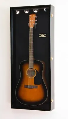 Guitar Display Case Black Wood LED Light Cabinet Gibson Fender Taylor Martin 45  • $299.99