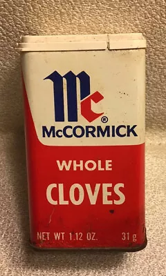 Vtg 1974 McCormick Balt. MD Whole Cloves Red/Wht Spice Tin 1.12 Oz • $8.50