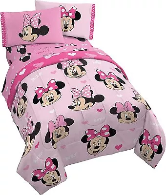 Minnie Mouse  Hearts N Love  Kids Reversible Bed Set - AB07XFGD92Y7 • $99.95