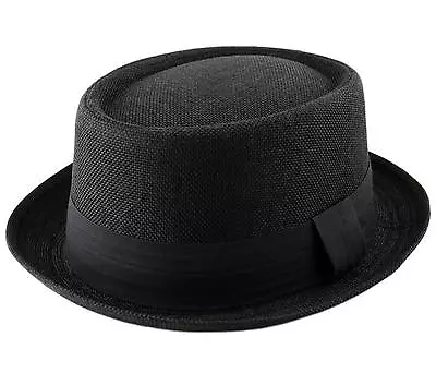 HEISENBERG BREAKING BAD PORK PIE Trilby Porkpie Hat Cap Textured Black • $55.14