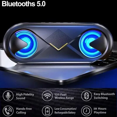 Portable Bluetooths5.0 Speakers10W Wireless Stereo Bass Hifi Speaker Support TF • £16.68