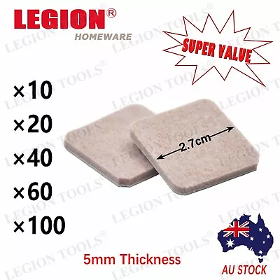 $13.49 • Buy Felt Pad Furniture Floor Protector Pads Self Adhesive SQUARE Heavy Duty 27mm 5mm