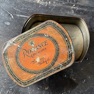 Antique Vintage 1920s Art Deco Romance  Chocolates Tiffany Package Tin Tindeco • $25