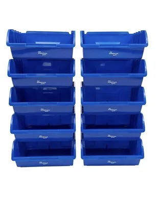 Large Plastic Stackable Blue Storage Bins Parts And Picking Pack Of 10 Lin Bin • £25