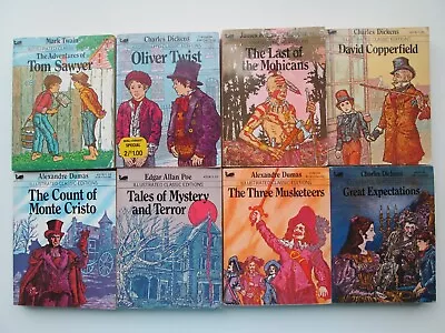 MOBY BOOKS PB LOT 8~Illustrated Classic~MOHICANS~COPPERFIELD~MUSKETEERS~TERROR~ • $19.98